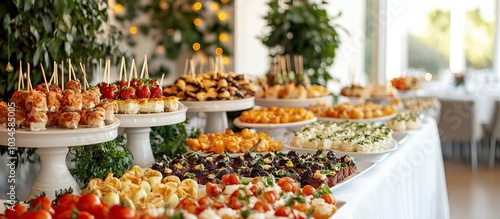 A beautiful spread of appetizers and finger foods photo