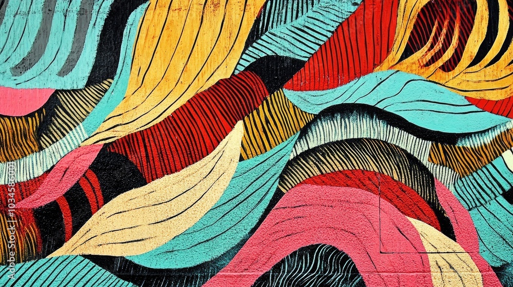 Vibrant Street Art Mural with Dynamic Colors Vibrant Street Art Mural with Dynamic Colors