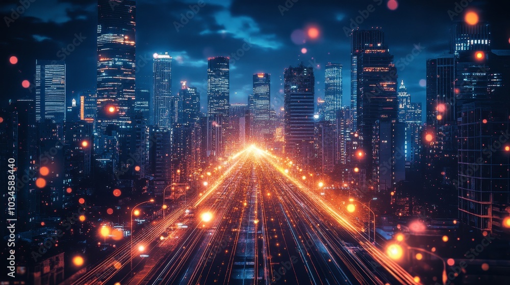 A futuristic cityscape with a glowing path, symbolizing the journey to a balanced and successful life amidst modern challenges A futuristic cityscape with a glowing path, symbolizing the journey to a balanced and successful life amidst modern challenges