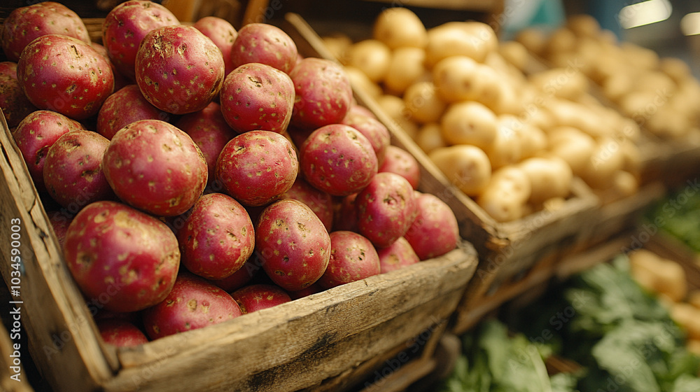 organic potatoes basking in warm natural sunlight. Symbolizing growth, sustainability, and the cycle of nature, it conveys the purity and simplicity of farm-to-table produce organic potatoes basking in warm natural sunlight. Symbolizing growth, sustainability, and the cycle of nature, it conveys the purity and simplicity of farm-to-table produce