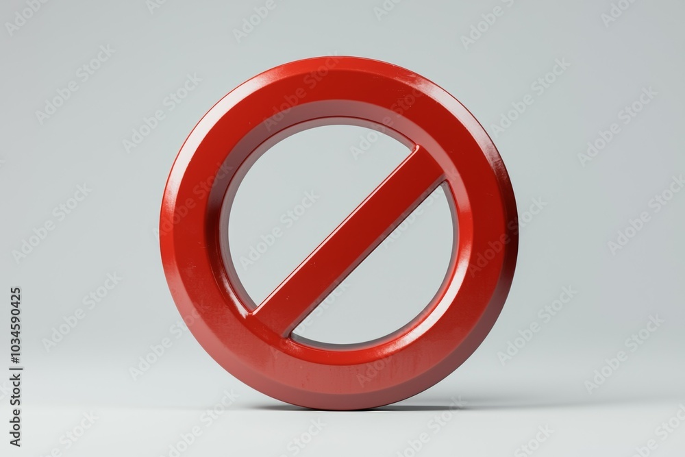 A red circle with a white line through it, prohibition sign or symbol A red circle with a white line through it, prohibition sign or symbol