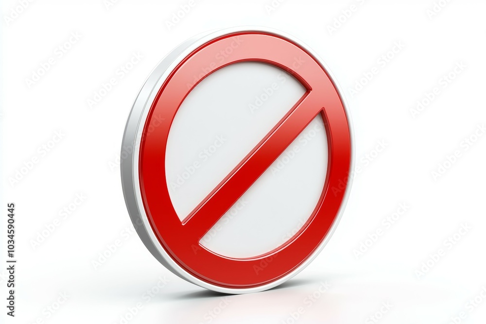 A red and white sign with a black line through it, prohibition sign or symbol A red and white sign with a black line through it, prohibition sign or symbol