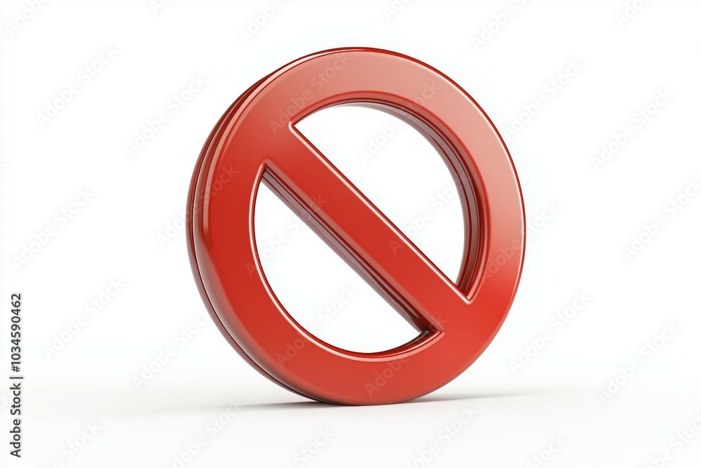 A red circle with a white line through it, prohibition sign or symbol A red circle with a white line through it, prohibition sign or symbol