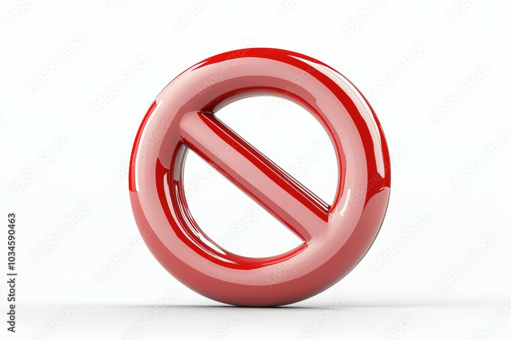 A red circle with a white line through it, prohibition sign or symbol A red circle with a white line through it, prohibition sign or symbol