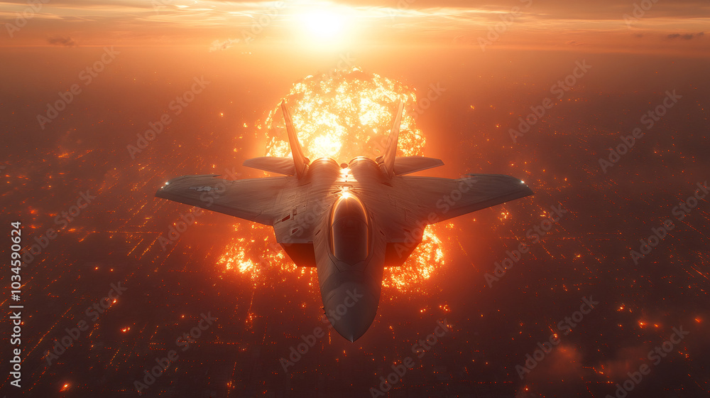Obraz premium Fury Above the Flames Wings of Destruction and Chaos