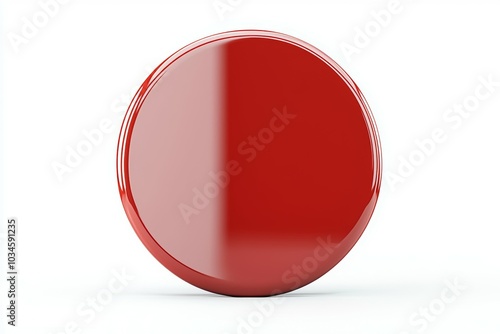 A red circle with a shiny surface, prohibition sign or symbol