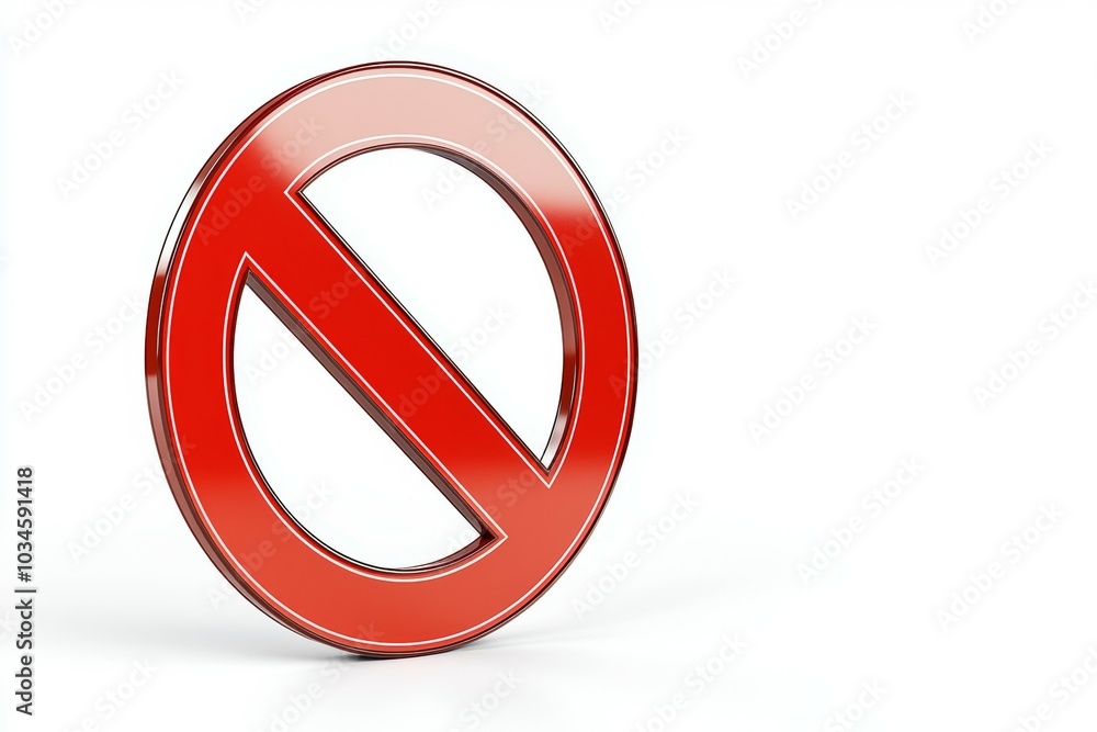 A red circle with a white line through it, prohibition sign or symbol A red circle with a white line through it, prohibition sign or symbol