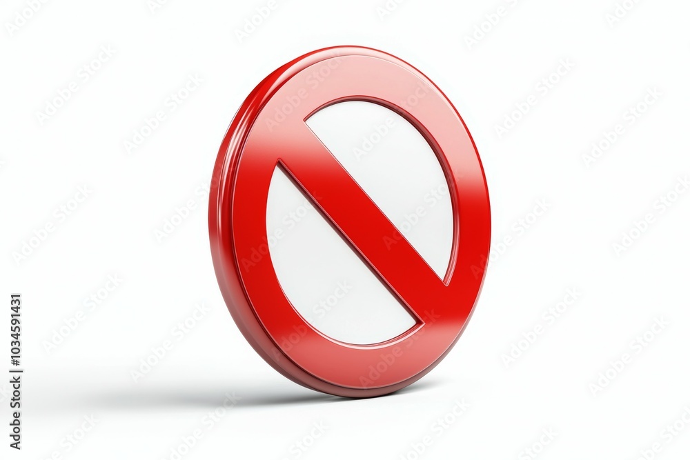 A red and white no entry sign, prohibition sign or symbol A red and white no entry sign, prohibition sign or symbol