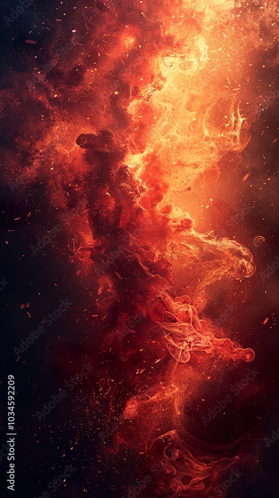 Abstract Fire and Smoke Art: A Symphony of Red and Orange Abstract Fire and Smoke Art: A Symphony of Red and Orange