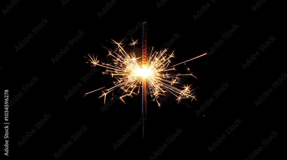 sparkler on black background sparkler on black background