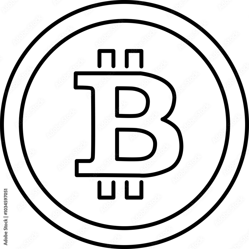Bitcoin line icon. Crypto finance. Digital money Bitcoin line icon. Crypto finance. Digital money