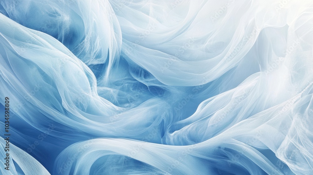 Abstract winter scene with swirling shades of icy blue and white, resembling snowdrifts and frosty patterns. Soft gradients and flowing shapes evoke the feeling of cold winds and snowfall. Abstract winter scene with swirling shades of icy blue and white, resembling snowdrifts and frosty patterns. Soft gradients and flowing shapes evoke the feeling of cold winds and snowfall.