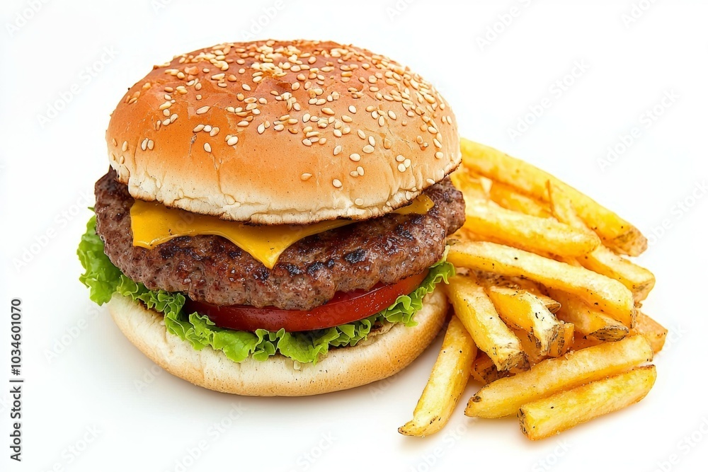 Burger or hamburger in advertising style. Cheeseburger in fast food concept. Background, selective focus and copy space Burger or hamburger in advertising style. Cheeseburger in fast food concept. Background, selective focus and copy space