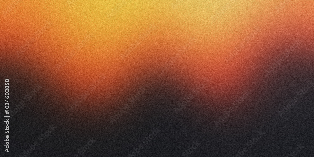 Grainy gradient background in orange, yellow and black colors. Noise texture. abstract orange yellow black gradient. background design. colorful background with space for design. banner, poster