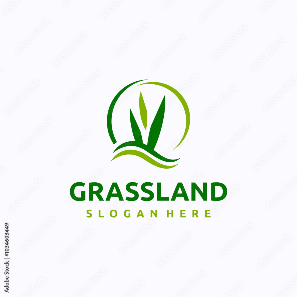 Grassland logo design template. Lawn care concept. Creative vector symbol. Grassland logo design template. Lawn care concept. Creative vector symbol.