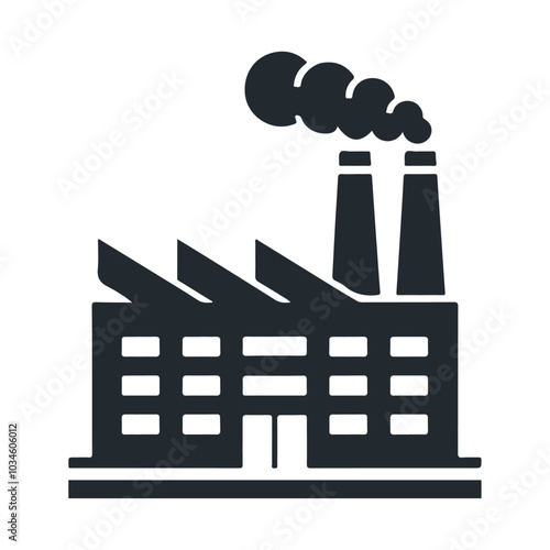 Industrial power chemical factory with pollution vector icon design
