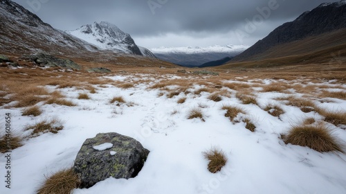 Winter wonderland: Stunning landscape blanketed in snow, capturing the serene beauty and tranquil atmosphere of a pristine winter scene with picturesque scenery and frosty