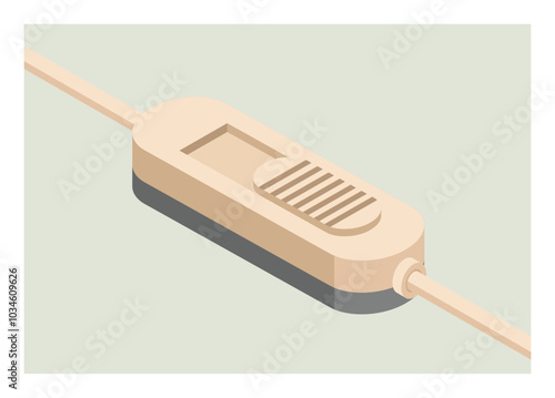 Sliding electric switch button. Simple flat illustration in isometric view.
 photo