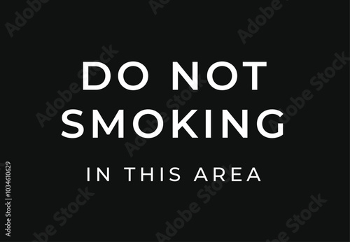 Black and white do not smoking sign with text flat vector icon for coffee shop