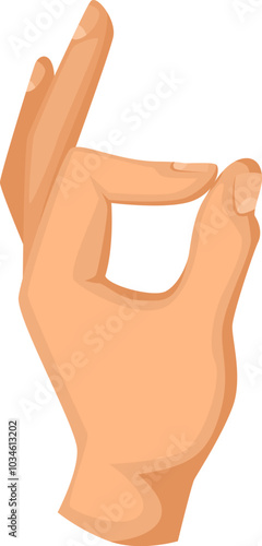 Ok gesture icon. Cartoon positive hand sign