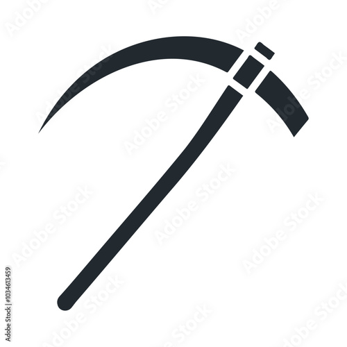 Grim scyth black silhouette vector icon design