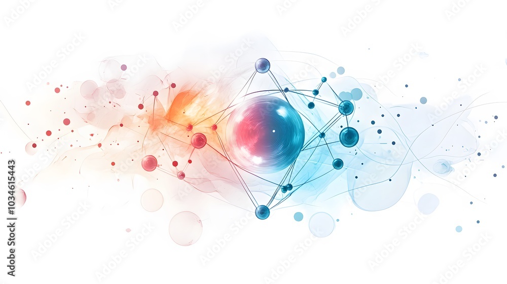 Obraz premium Molecule Atom Model Abstract structure science and medical concept. 