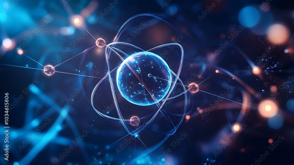 Molecule Atom Model Abstract structure science and medical concept. Molecule Atom Model Abstract structure science and medical concept.