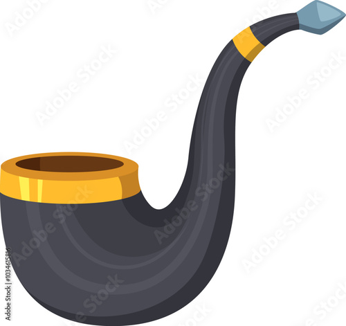 Smoking pipe cartoon icon. Classic retro accessory