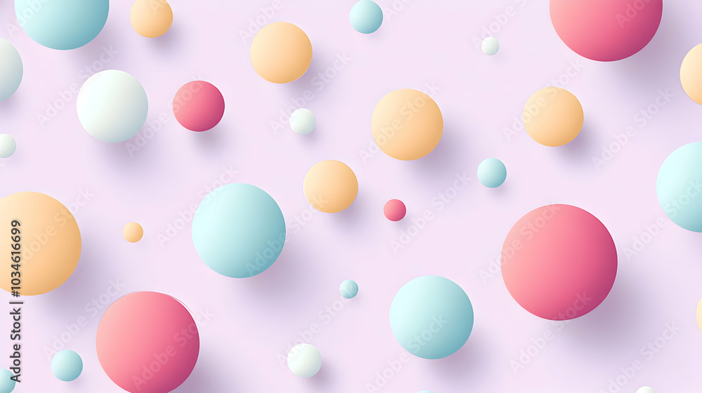 Playful Pattern of Pastel-Colored Circles Floating on a Soft Background Playful Pattern of Pastel-Colored Circles Floating on a Soft Background