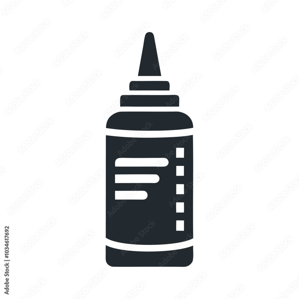 Black silhouette liquid stick glue vector icon design Black silhouette liquid stick glue vector icon design