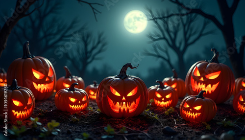Wallpaper Mural Halloween background with pumpkin  Torontodigital.ca