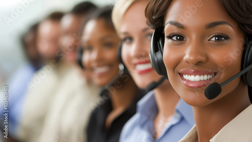 Diverse customer support center employees. Liaison, control tower employees, etc.