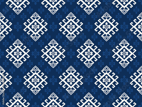 Pixel ethnic  seamless pattern