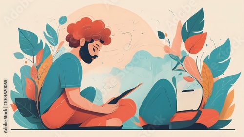 Mental health disorder problem, 2d illustration 