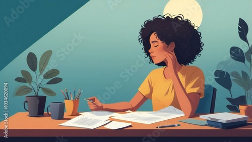 Mental health disorder problem, 2d illustration 