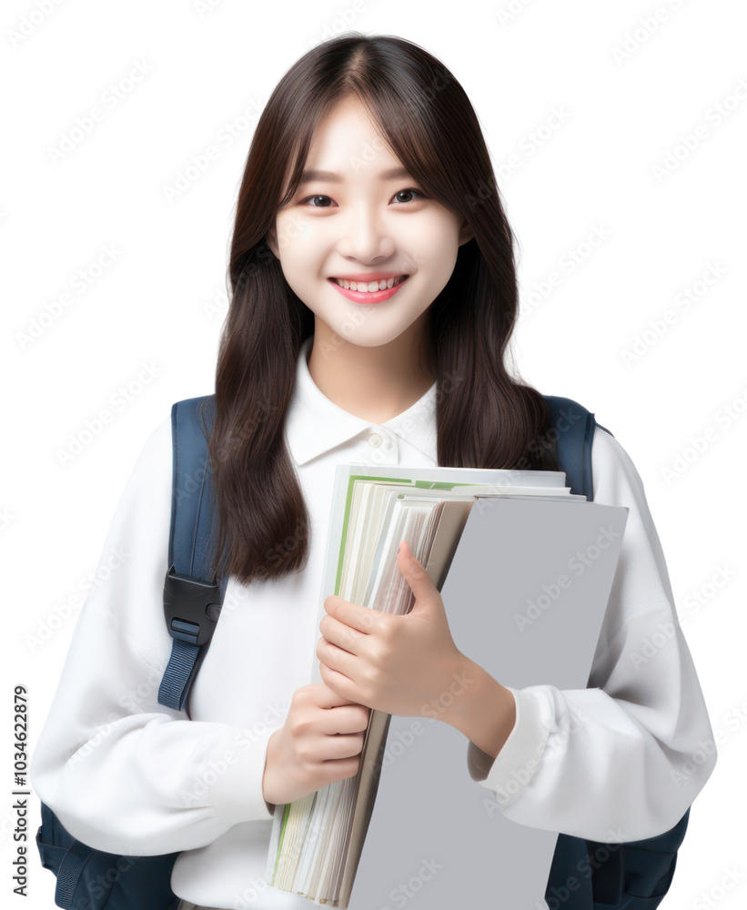 PNG Happy japanese Student Girl student holding smile. PNG Happy japanese Student Girl student holding smile.