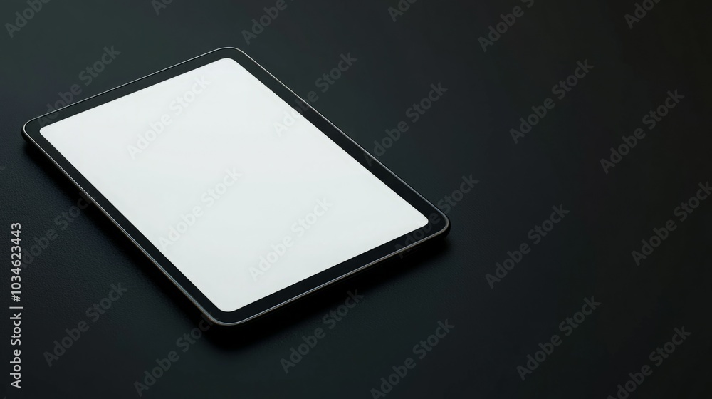 A sleek black tablet on a dark surface, showcasing its minimalist design. A sleek black tablet on a dark surface, showcasing its minimalist design.