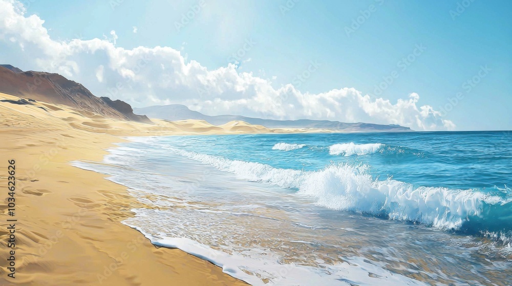 Nature's Harmony: Ocean Meets Desert in High Definition Nature's Harmony: Ocean Meets Desert in High Definition