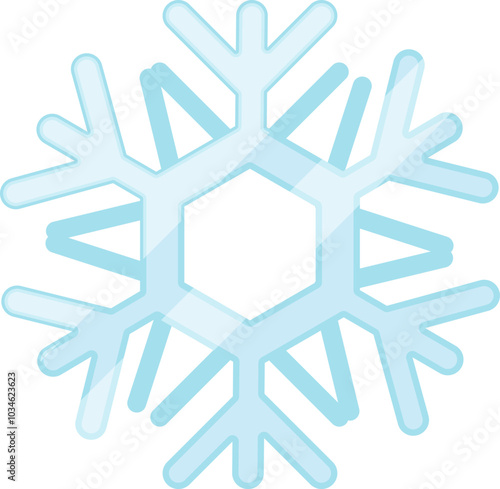 Cartoon snowflake. Winter cold symbol. Snow icon