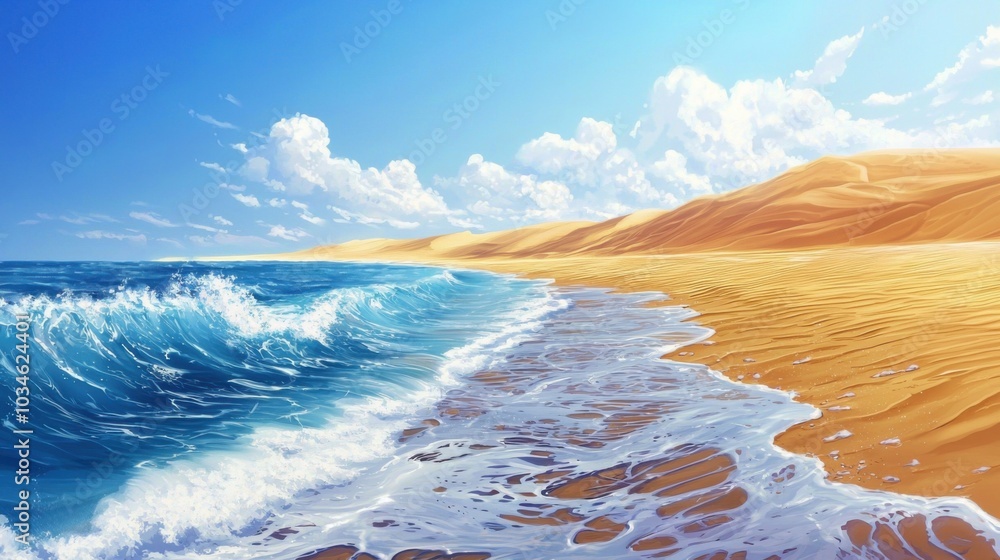 Nature's Harmony: Ocean Meets Desert in High Definition Nature's Harmony: Ocean Meets Desert in High Definition