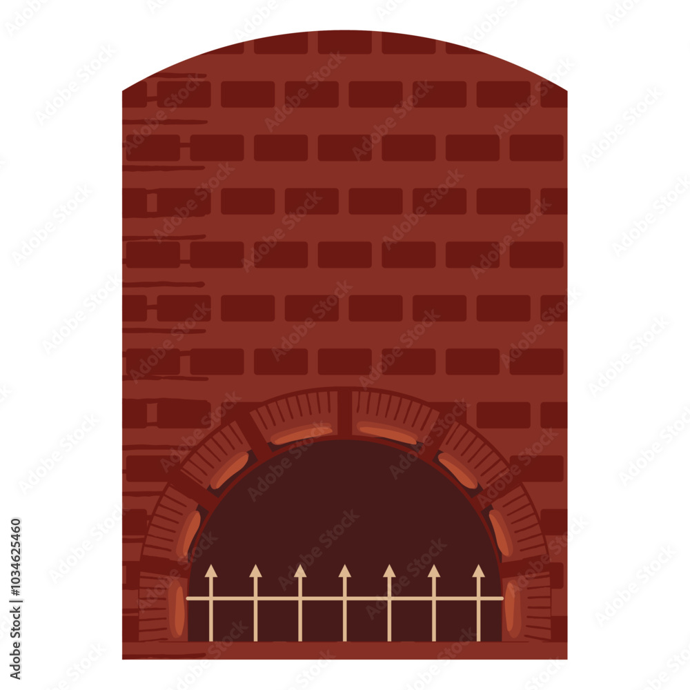 Fototapeta premium Brick fireplace design for cozy home interiors, Vector