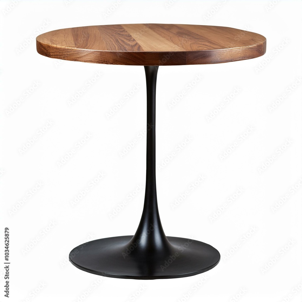 Modern round table with wood top Modern round table with wood top