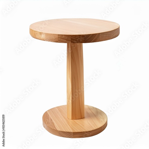 Wooden side table with round top