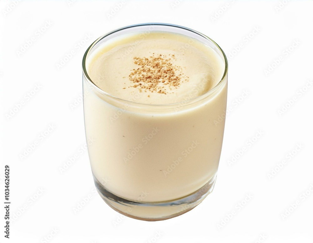 Glass of eggnog with spice Glass of eggnog with spice