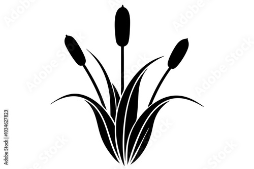 cattail  symbol silhouette illustration