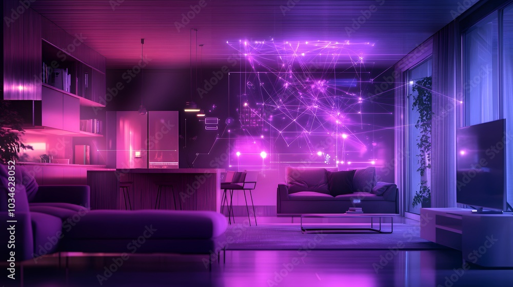 A purple background with many different electronic devices, including a cell phone, a laptop, and a tablet A purple background with many different electronic devices, including a cell phone, a laptop, and a tablet