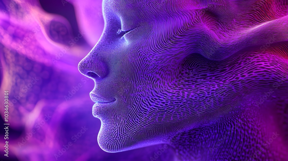 A colorful background with a lot of lines and dots in purple and blue. The background is a mix of purple and blue, creating a vibrant and dynamic atmosphere