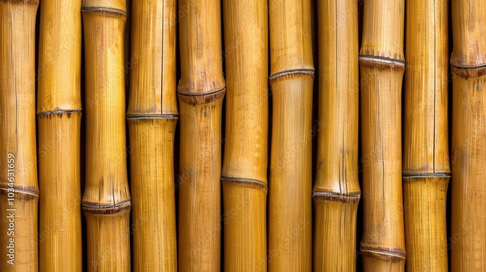 Fototapeta premium Enhance your space with a bamboo room divider, perfect for adding natural texture and rustic charm to any interior.