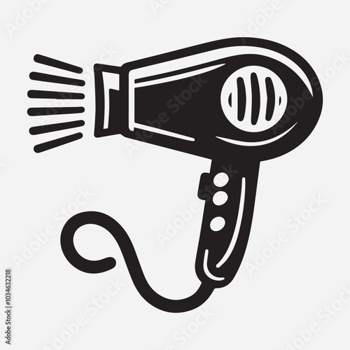 Hair Dryer silhouette vector image iollustration and artwork