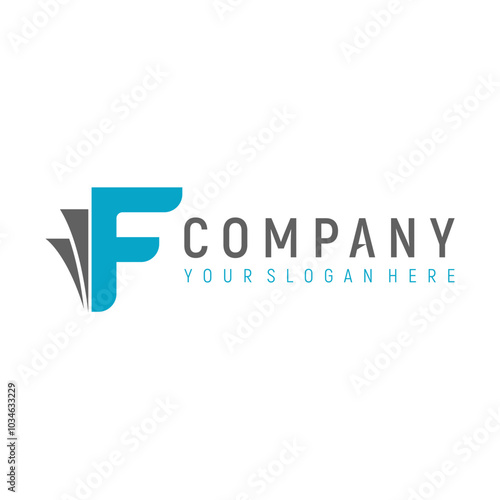 letter F book document logo design element vector template